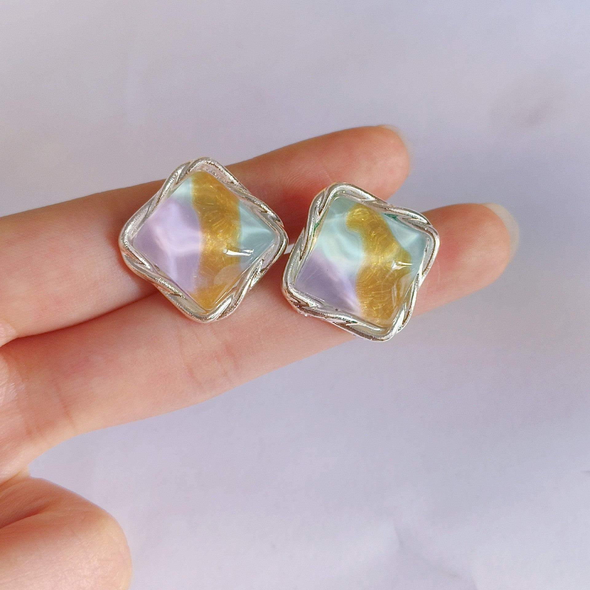 Wholesale Forest-style colorful diamond butterfly long earrings