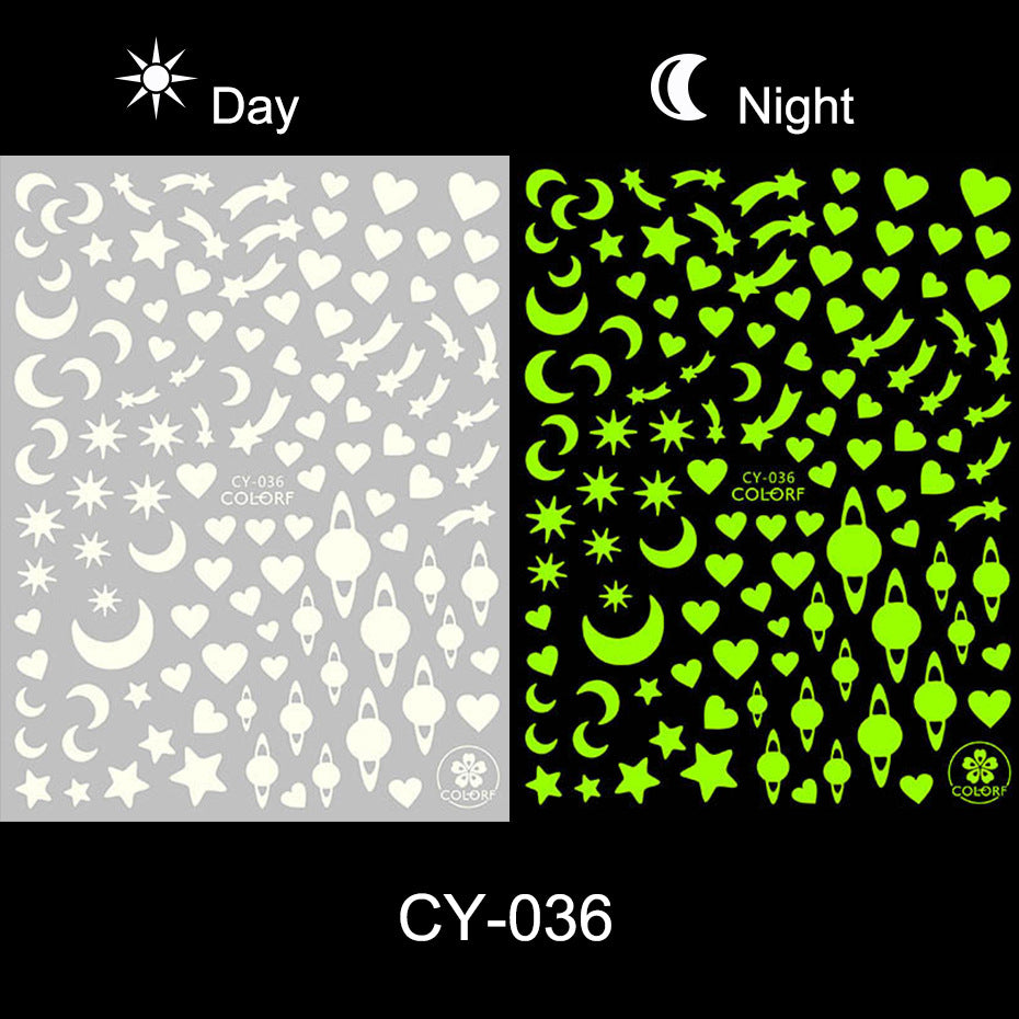 Wholesale 3pcs Luminous nail stickers