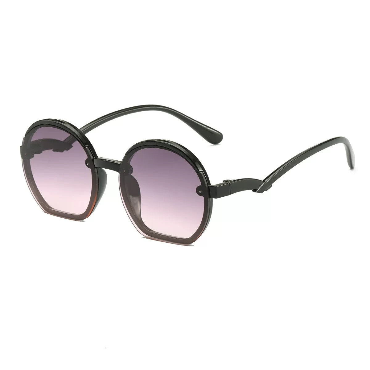 Wholesale Curved Temple Round Frame Kids Sunglasses