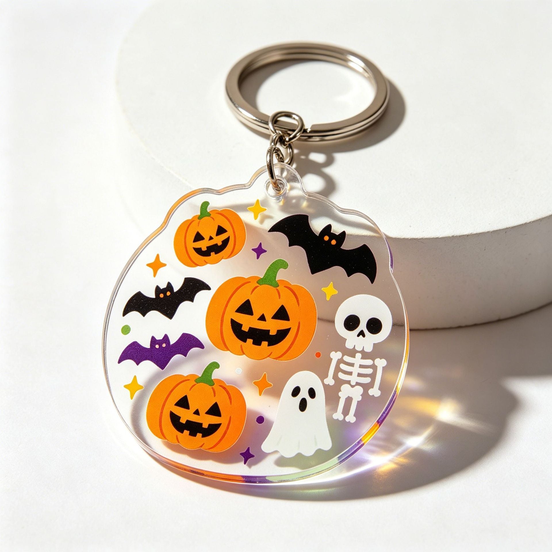 Wholesale Acrylic  Pumpkin Ghost Keychains For Party Favors And Boutique Resale