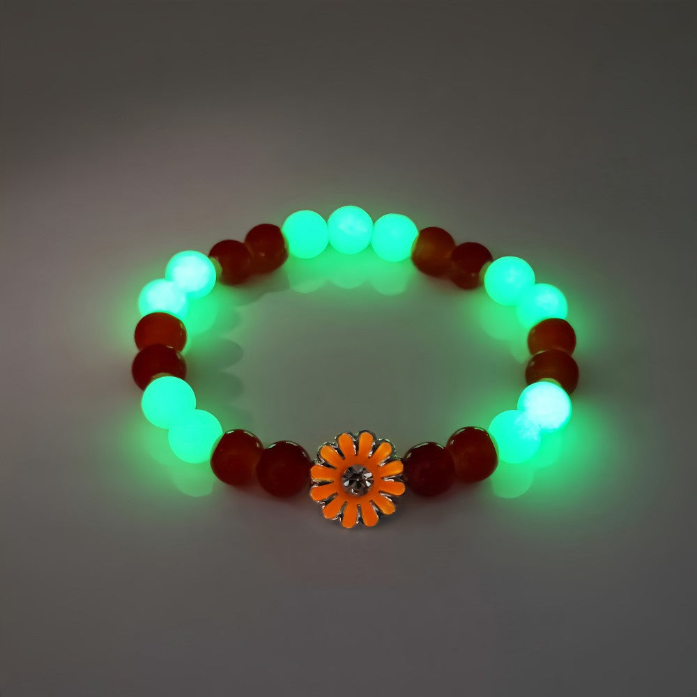 Wholesale 4pcs Luminous  Bracelet Environmentally Friendly Glass/glazed Flower