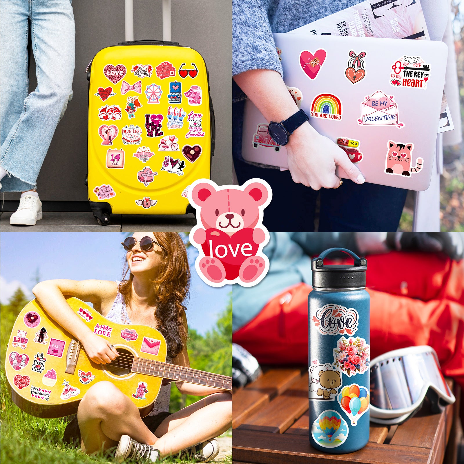 Wholesale 50pcs Valentine' s Day Stickers,  Love Wedding Valentine' s Day Stickers