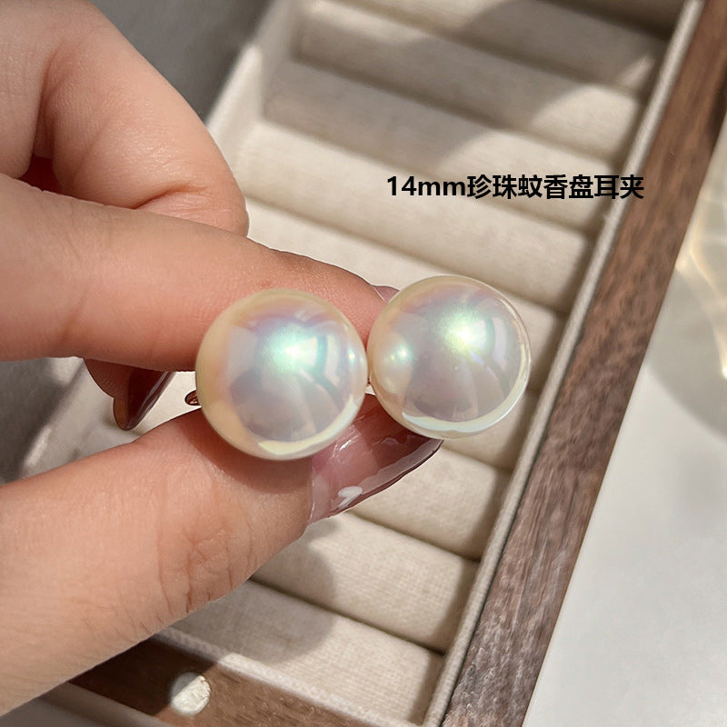 Wholesale 925 silver mosquito coil tray pearl ear clip