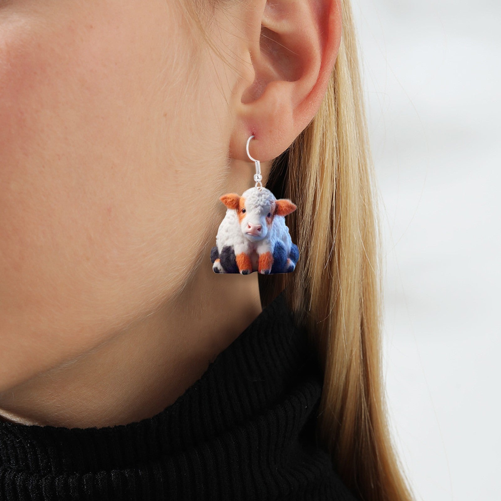 Wholesale plateau cow earrings creative yak acrylic earrings