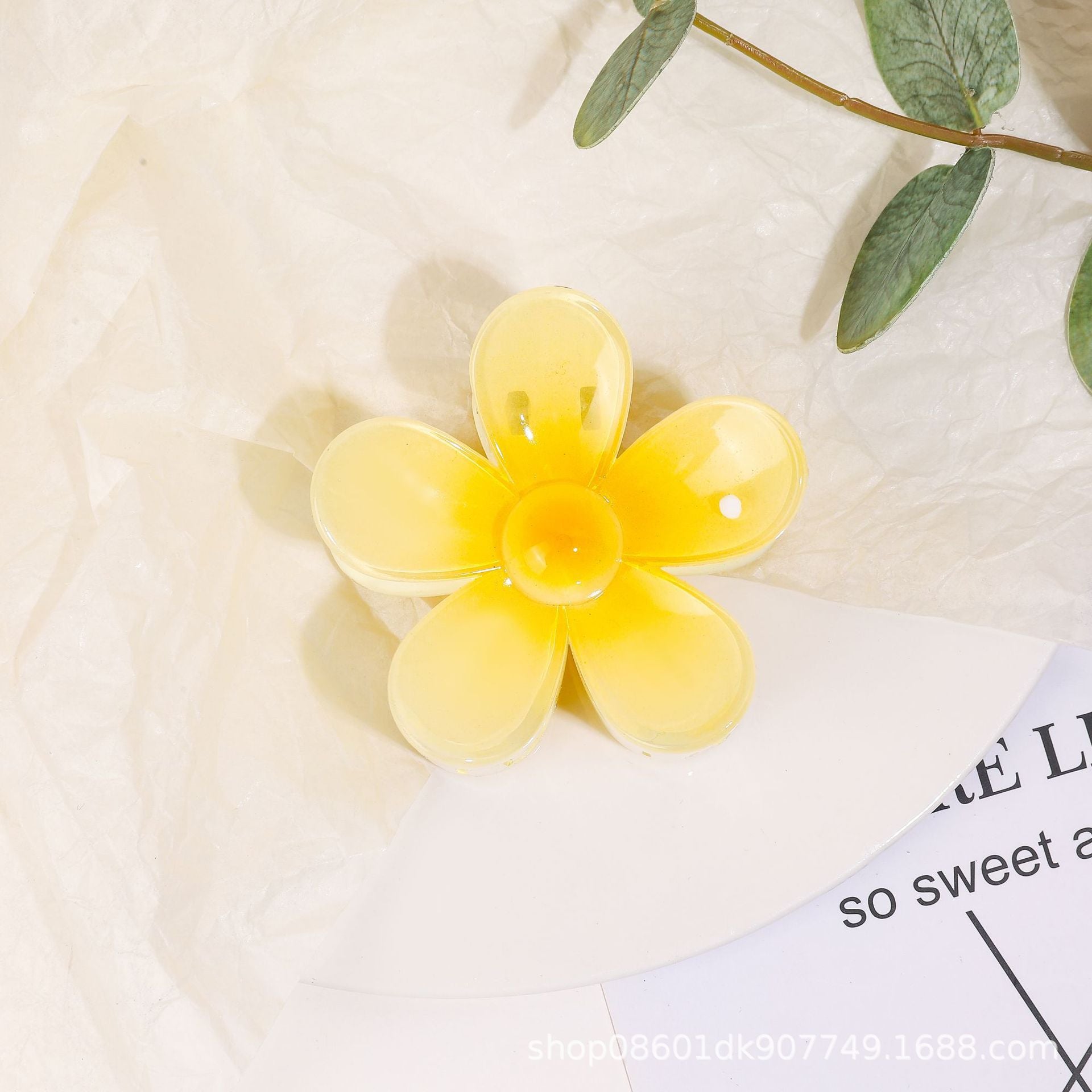 Wholesale Colorful Acrylic Egg Flower Women's Head DIY Shark Clip Hairpin Jewelry