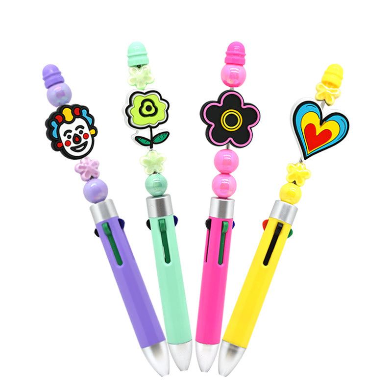 Wholesale  Random 100pcs/pack Oil painting series with string beads   Focal Beads