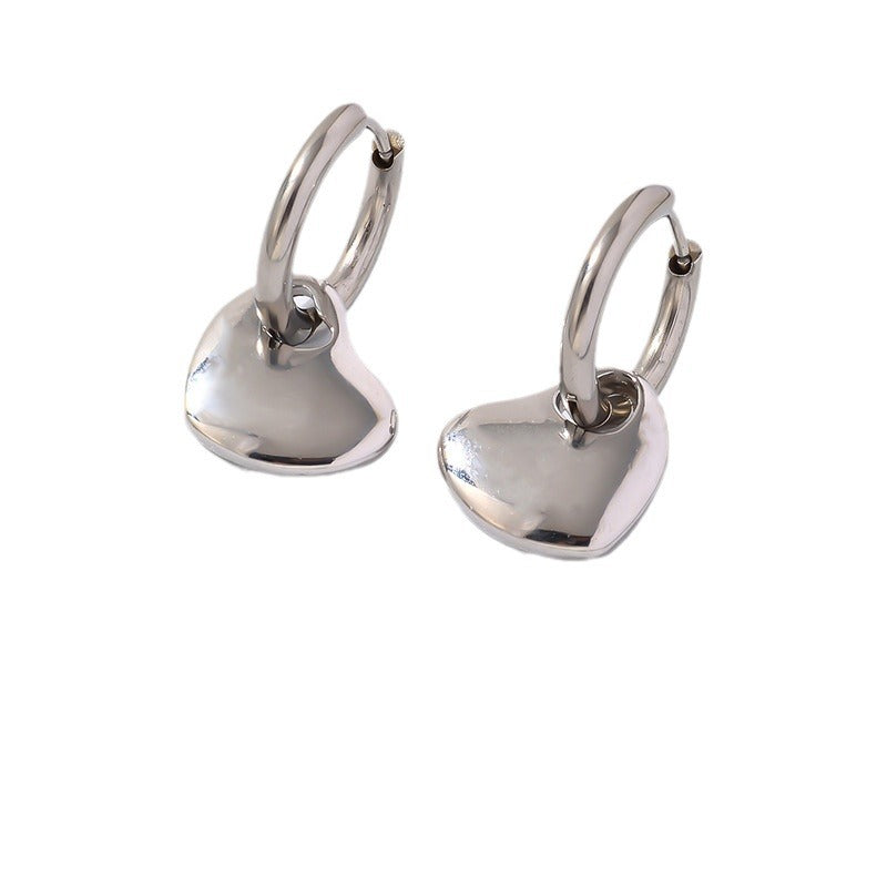 Wholesale Stainless Steel Heart Shape Drop Earrings