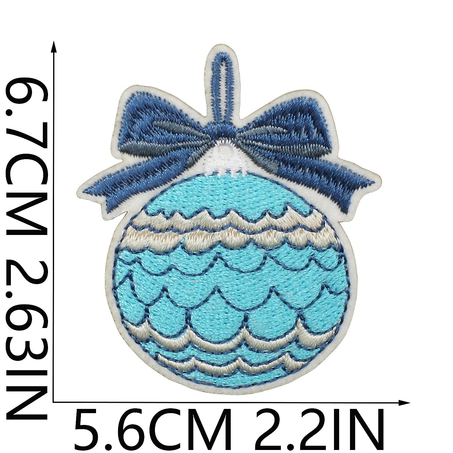 Wholesale Blue and white Christmas embroidered DIY Patches