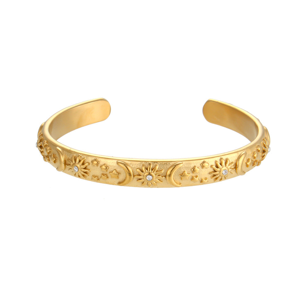 Wholesale Golden stars  moon sun Stainless Steel Bracelets