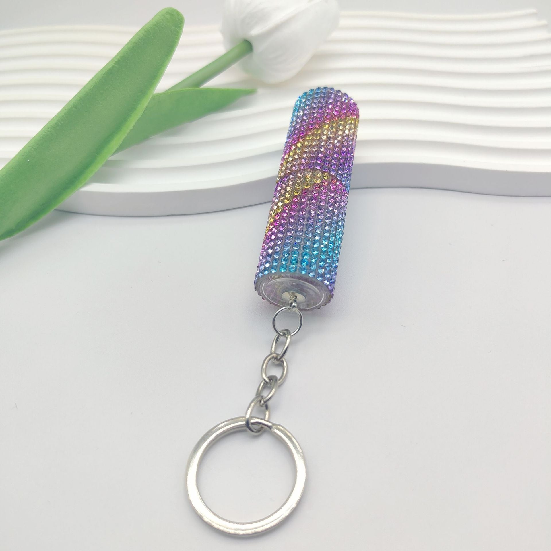 Wholesale Fashion Mini 5ml Diamond Split Perfum Bottle Keychain