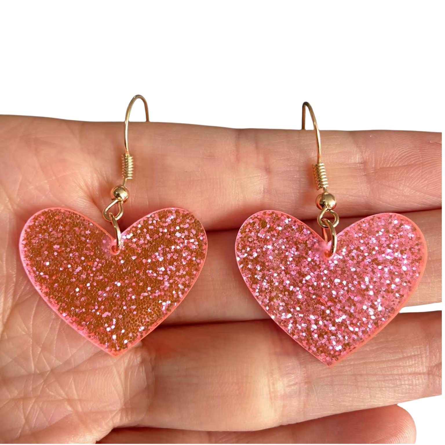 Wholesale Valentine' s Day series pink red sequin love acrylic earrings