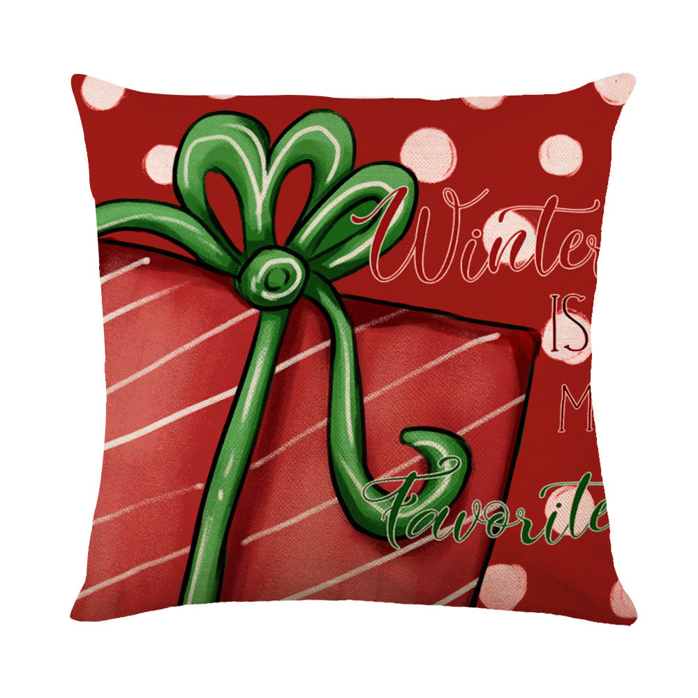 Wholesale Simple Christmas Throw Pillow Cover Letter Decoration Cushion Linen Printing Waist Cushion
