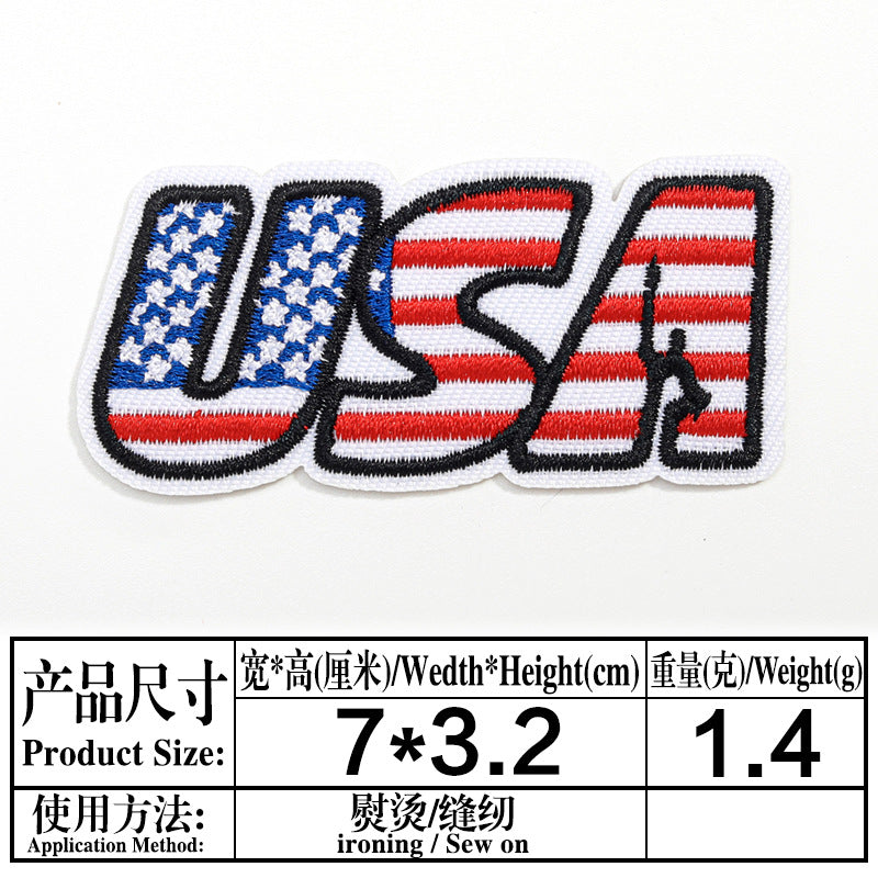 Wholesale Independence Day flag colorful and diverse embroidery DIY patches