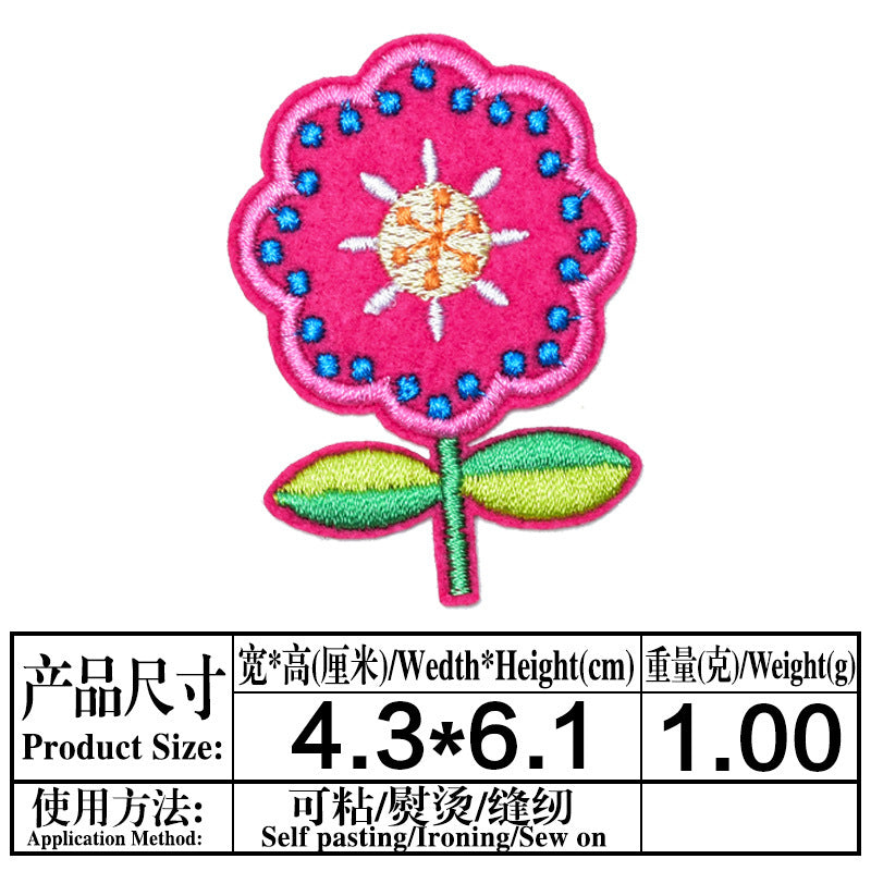 Wholesale Twill Flower Embroidery Patches DIY Sewing Craft Supply For Clothing Decoration