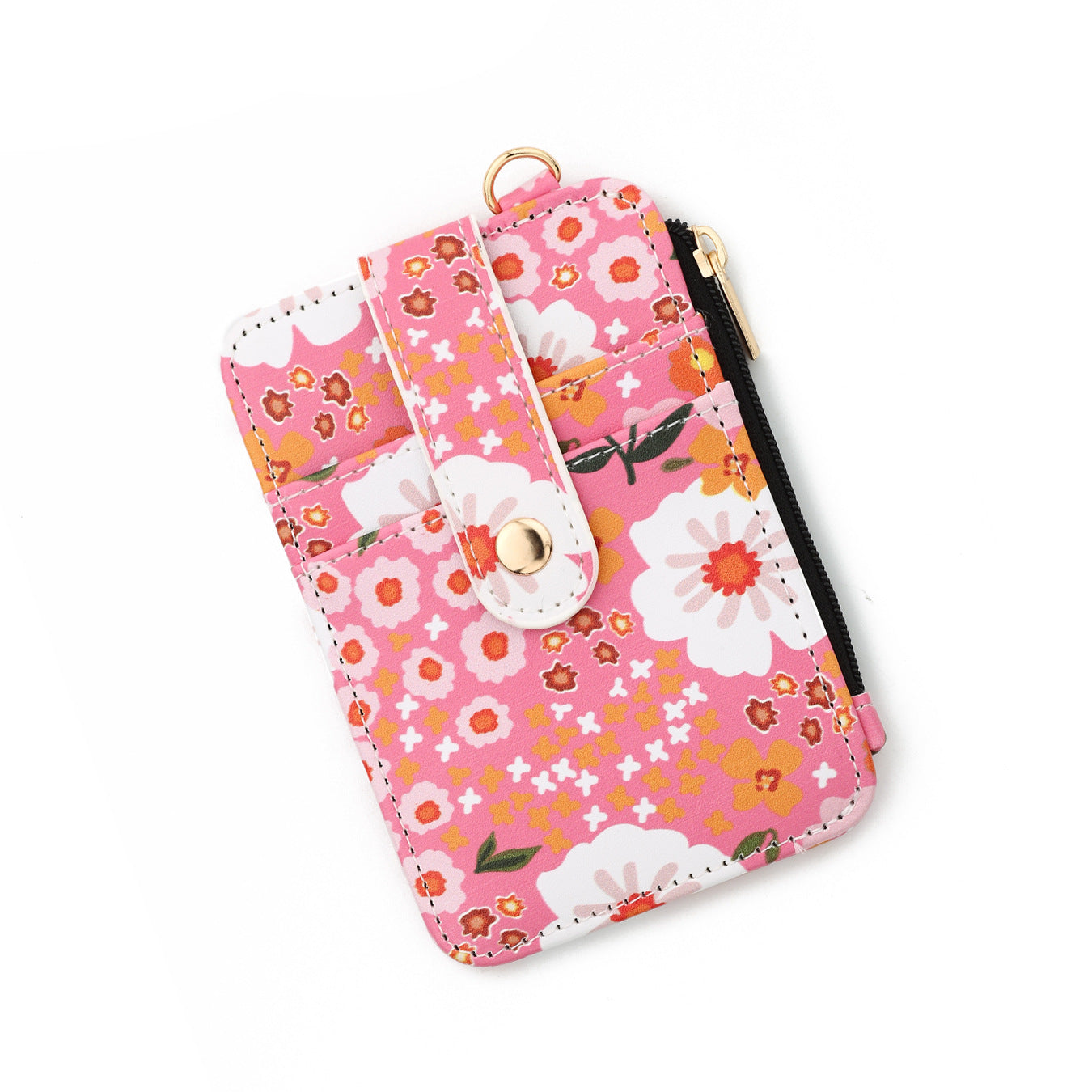 Wholesale Printed folded zipper style colorful floral coin purse