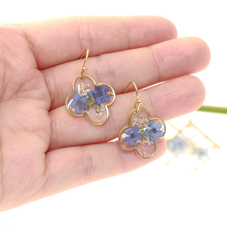 Wholesale 6 pcs dried flower earrings