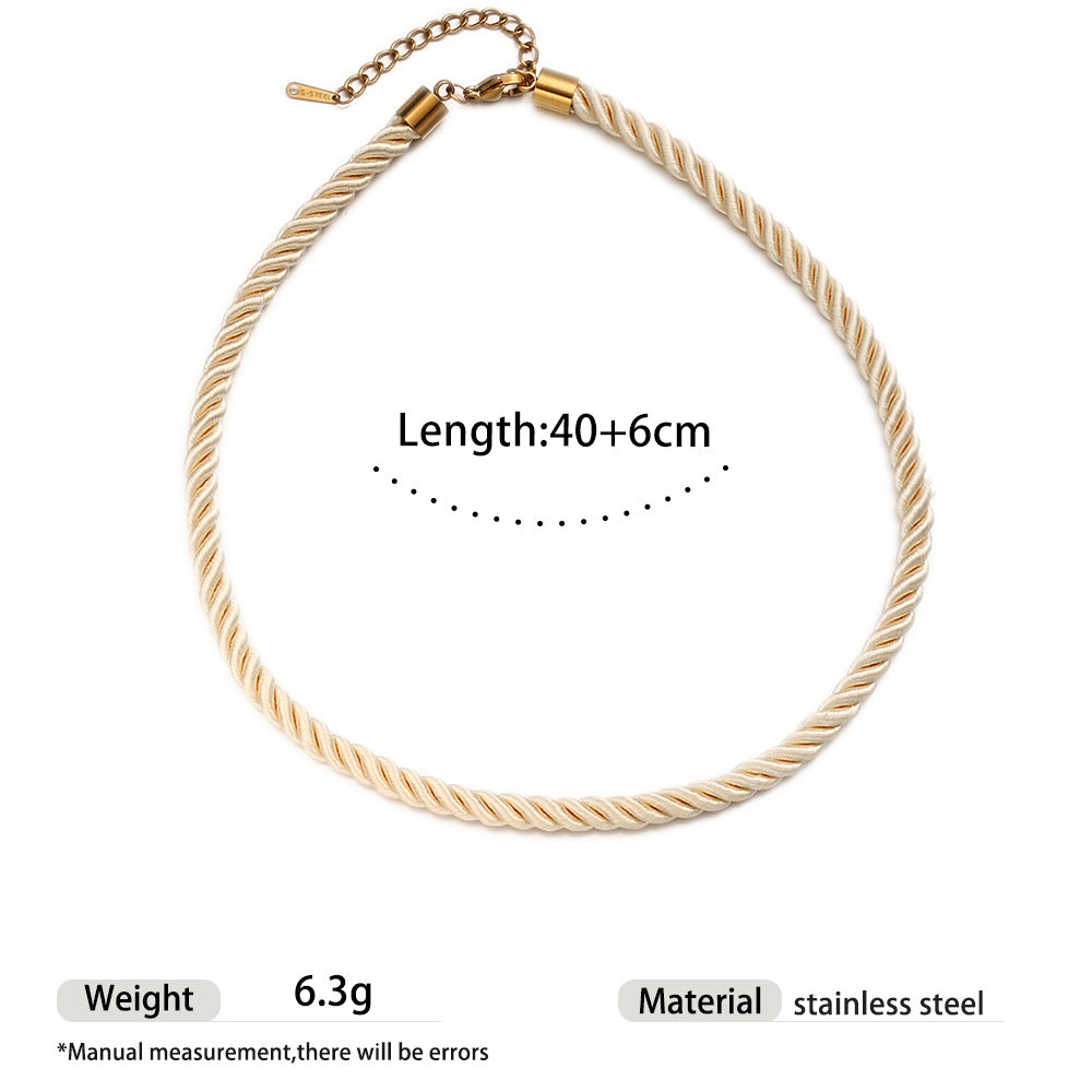 Wholesale Tyna European and American Light Luxury 18K Gold Stainless Steel Conch Sea Star Sun Thick Rope Necklace All-match Cross-border Trendy Jewelry