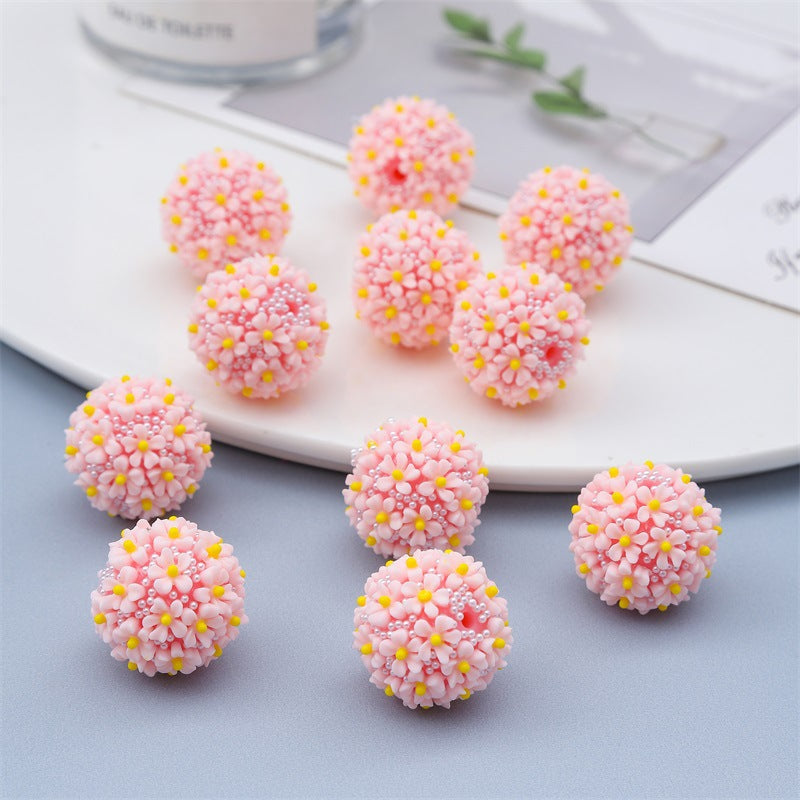 Wholesale 10pcs Pearl Flower bayberry Ball Diamond Ball Acrylic Beads