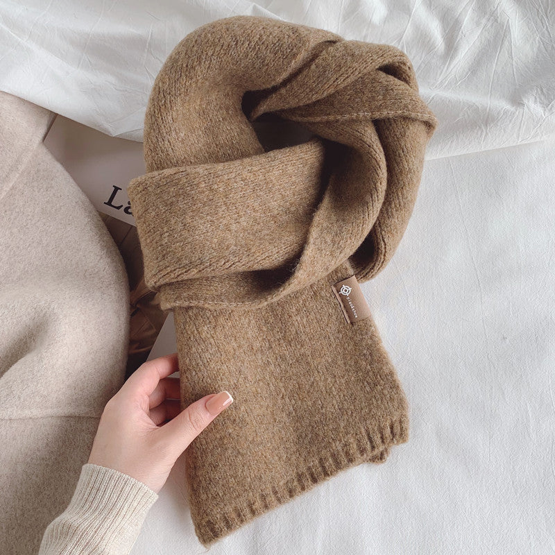 Wholesale Wool Blended Knitted Solid Colored Wool Scarves