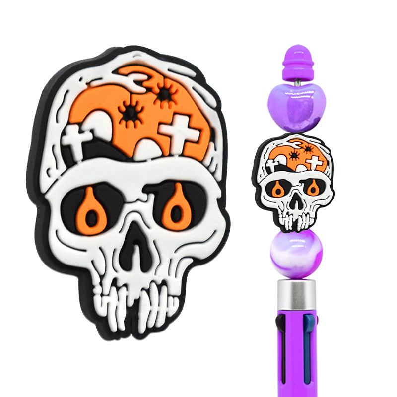 Wholesale 100pcs Creative DIY Halloween Skull Soft Beads