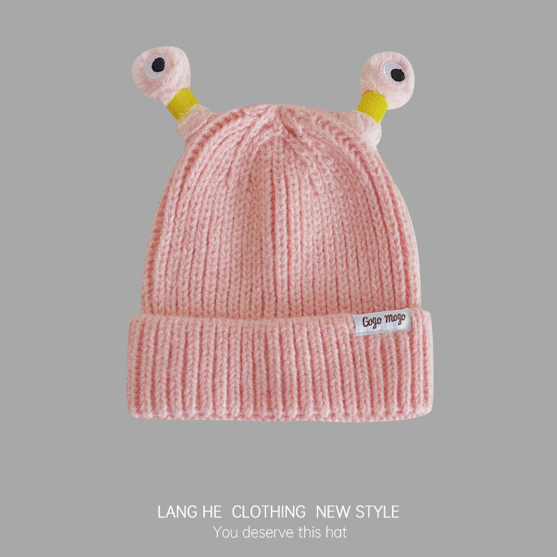 Wholesale Winter Cartoon Funny Eyes and Glowing Tentacles Parent-child Knitted Wool Hat