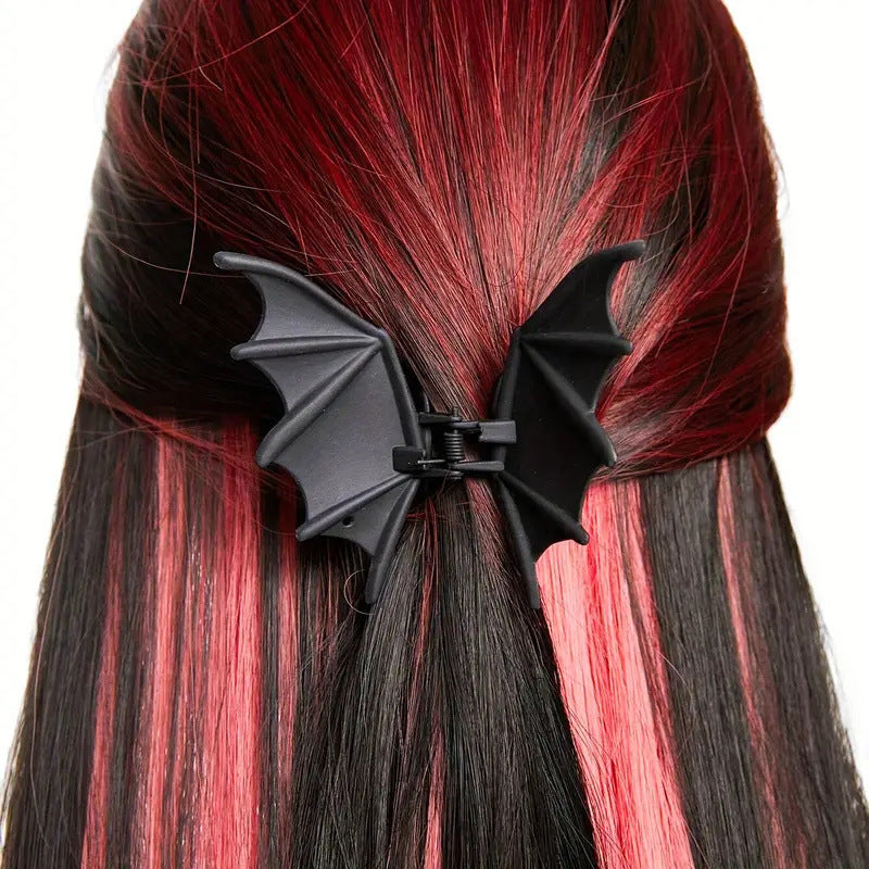 Wholesale Metal Matte Black Bat Clip Funny Hair Clip Girl Simple Half-Tied Back Head Hair Shark Clip