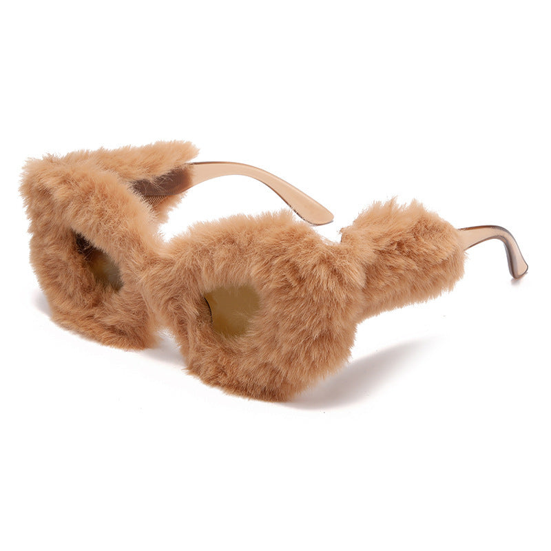 Wholesale Plush Cat Eye PC Sunglasses