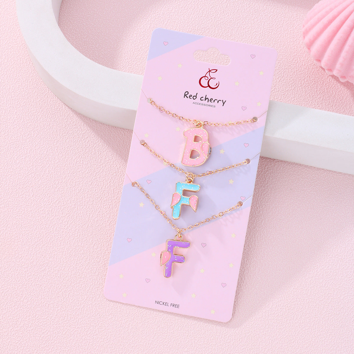 Wholesale BFF necklace simple letter clavicle chain love ing good friend set