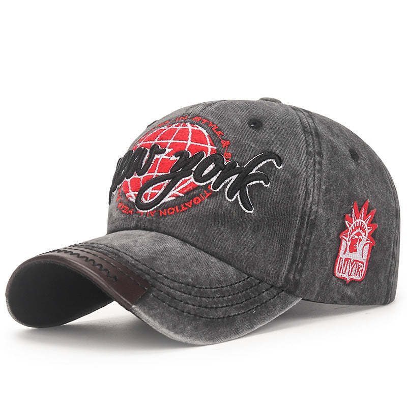 Wholesale Casual Adjustable Soft Top Washed Distressed Baseball Cap