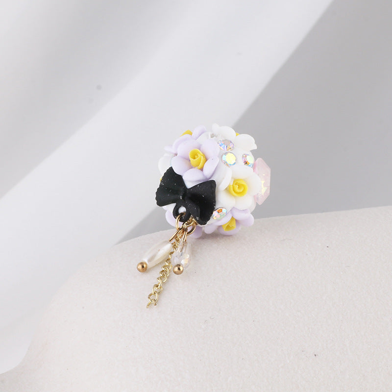 Wholesale Luminous Gemstone Tassel Flower Polymer Clay DIY Beads