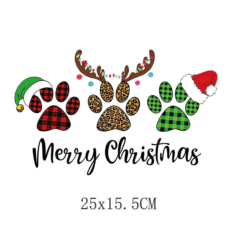 Wholesale Christmas tree and old man heat transfer print  UV DTF Ready to Press Transfers Wraps