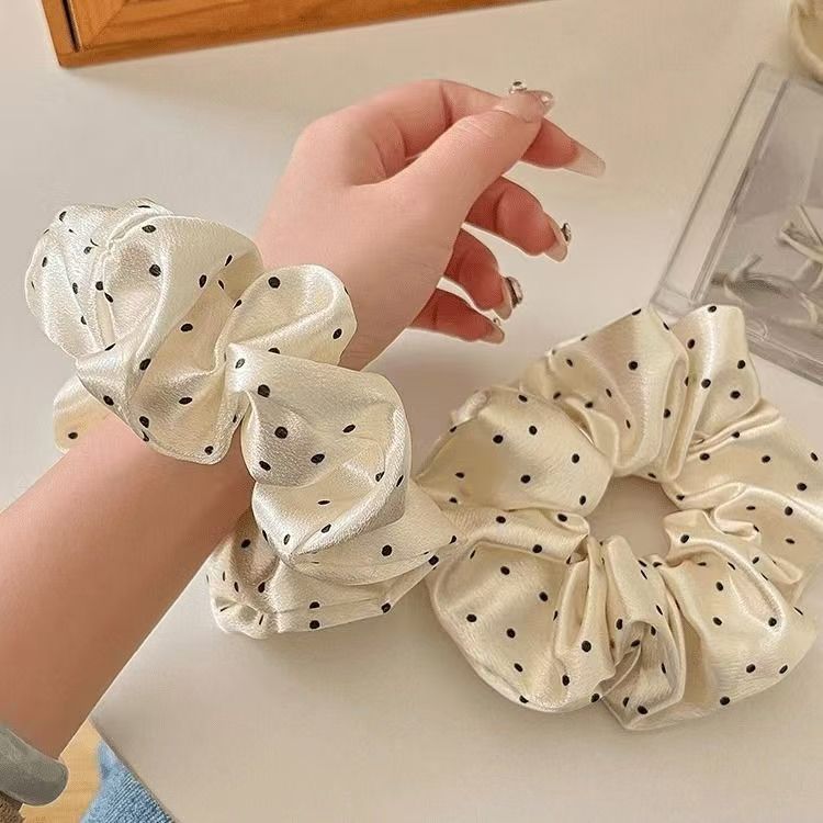 Wholesale  Satin Wave Dot Large Intestine Hair Scrunchies