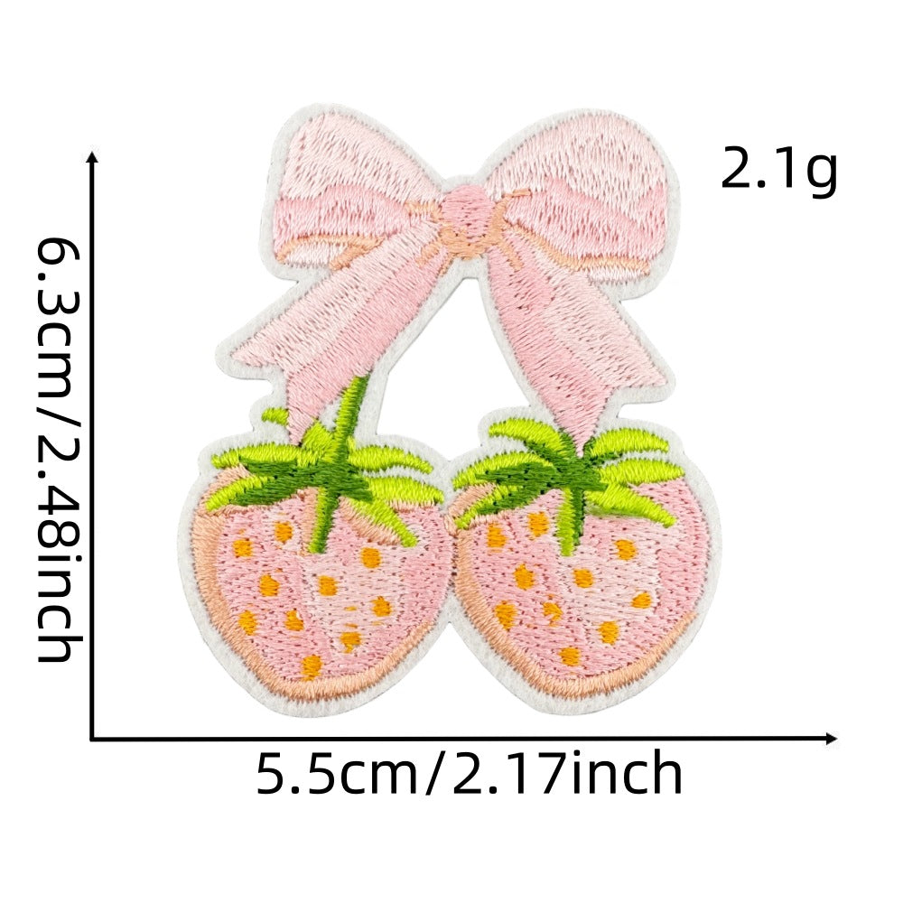 Wholesale Cute Pink Strawberry Cloth Patch Bear Ice Cream Embroidery DIY Patches