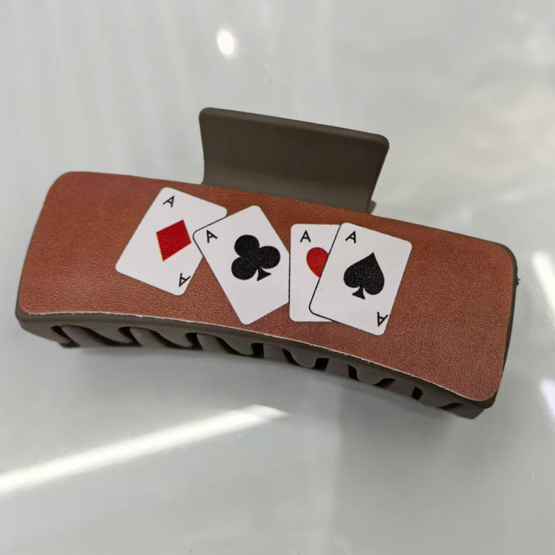 Wholesale Trendy PU Leather Square Shark Clip Hair Claw White Leopard Print Fashion Accessory Boutique Resale
