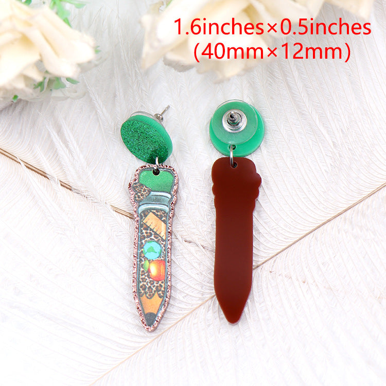 Wholesale Amazon Baseball Book Apple Personality Pencil Earrings