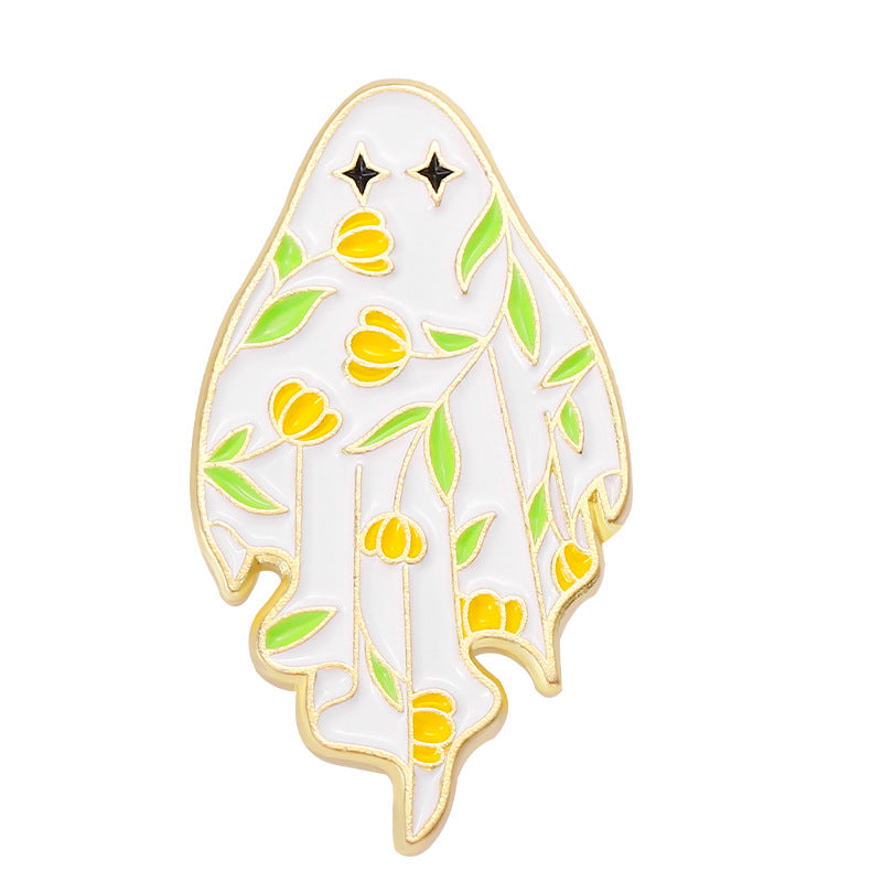 Wholesale Maple Leaf Ghost Halloween Horror Ghost Alloy Brooch