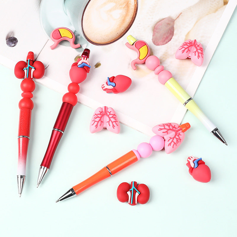 Wholesale 20pcs/pack medical 3D organ silicone beads human body structure beads DIY