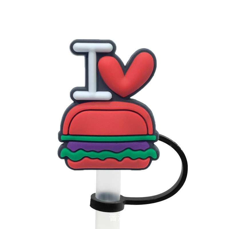 Wholesale 10PCS BOO Creative Logo Silicone Straw Tube Cap Straw Decoration