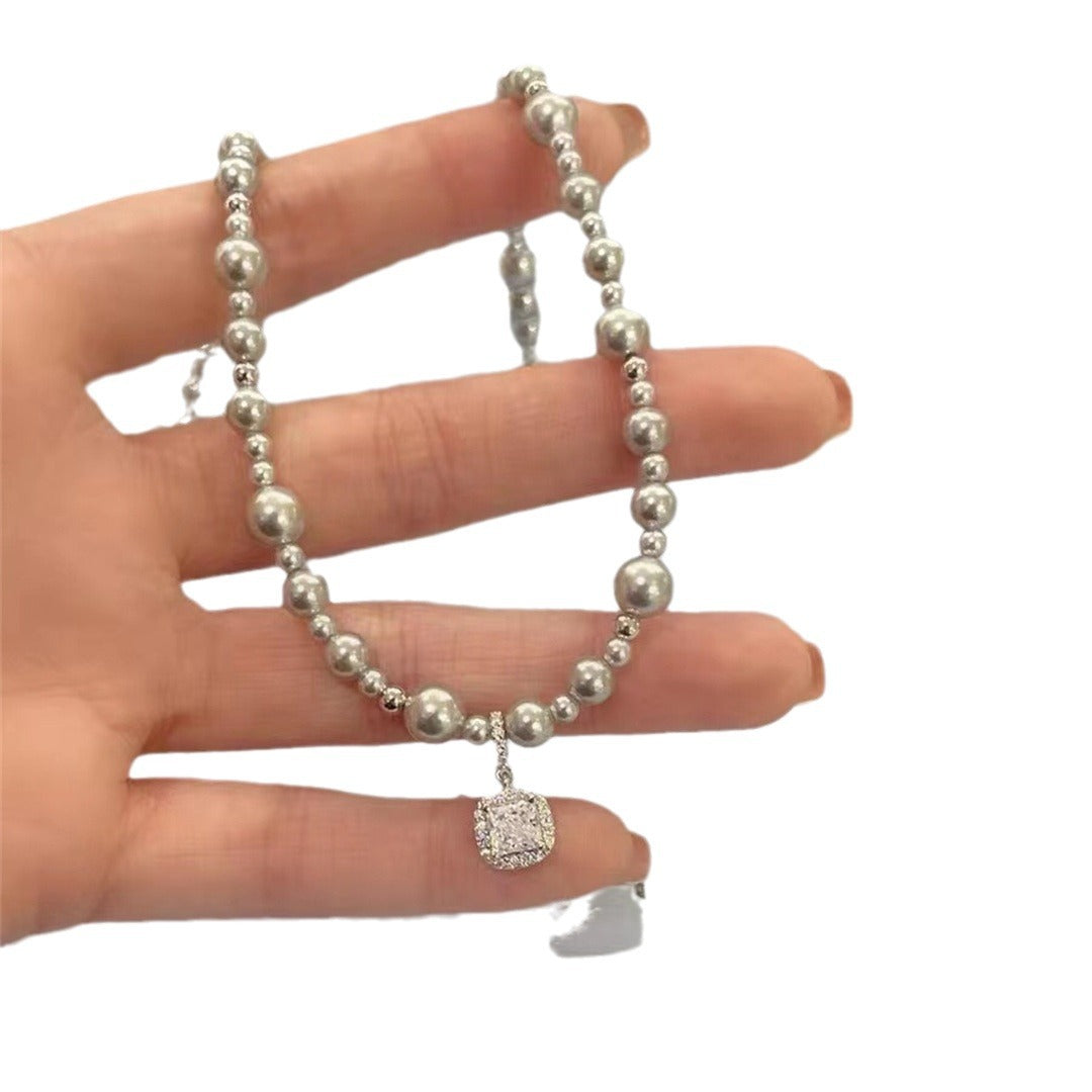 Wholesale Necklace Silver Grey Women's Valentine's Day Gift