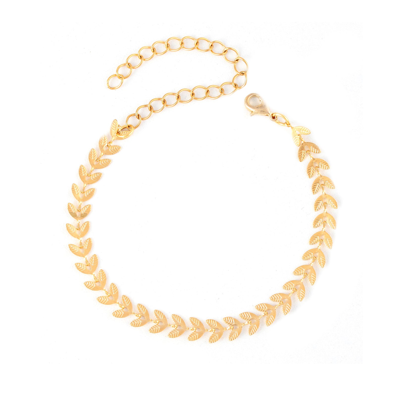Wholesale Stainless Steel Gold Plated Leaf Bracelet