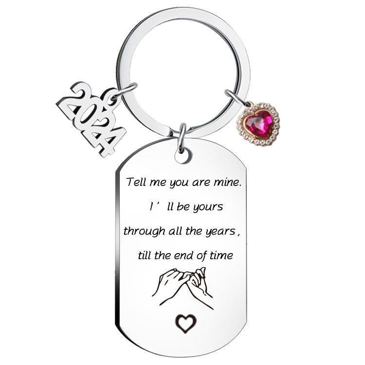 Wholesale Couple Romantic Statement Love Stainless Steel Keychain