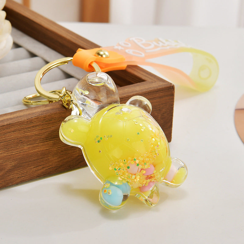 Wholesale Acrylic flowing sand turtle keychain