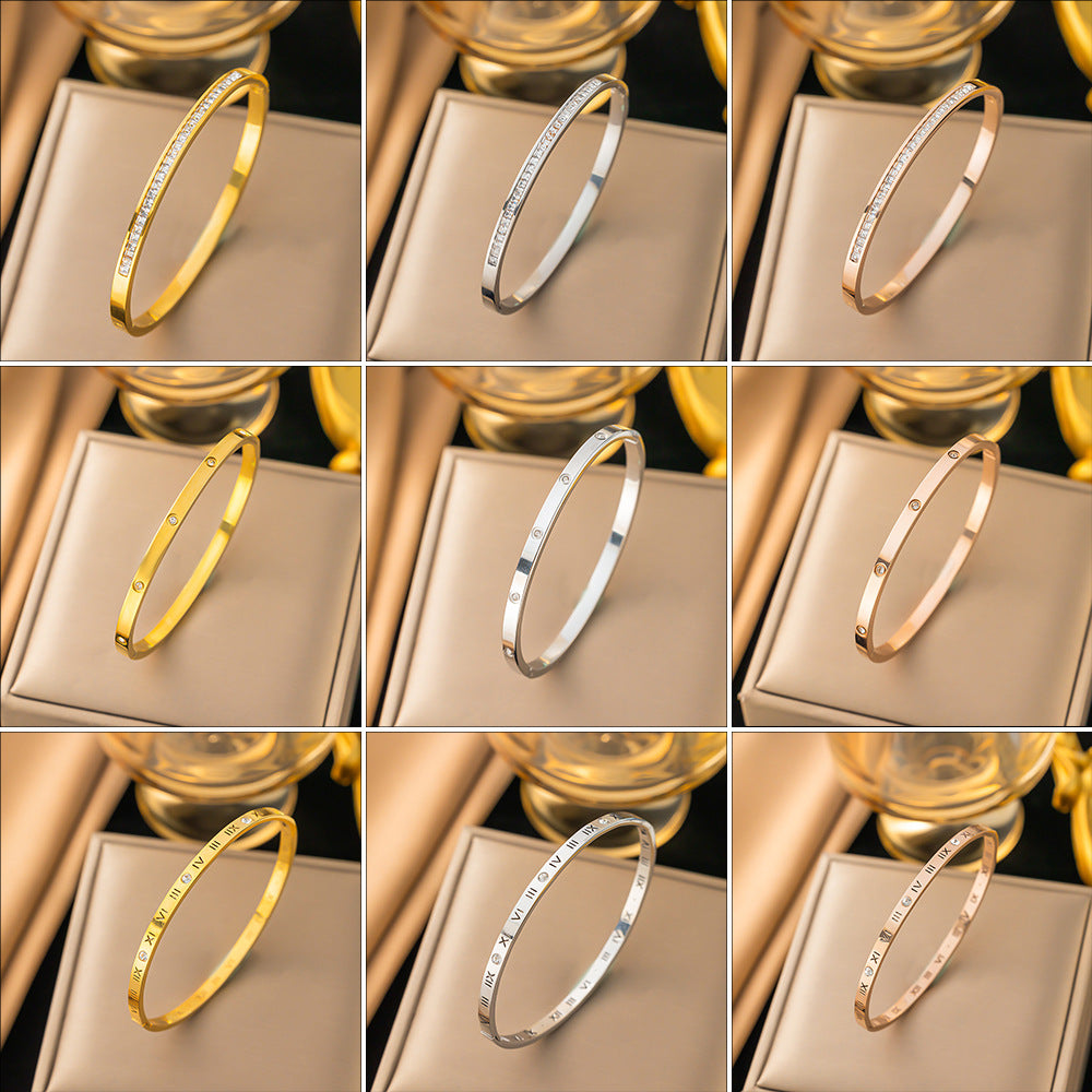 Wholesale 18K Gold Bamboo Titanium Steel Exquisite Simple Versatile Bracelet