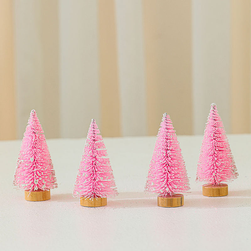 Wholesale 4PCS 10cm*4.5cm Mini Cedar Christmas PVC Ornaments