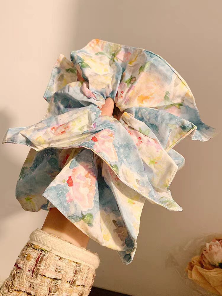 Wholesale Fabric Square  With Openwork Lace Hair  Scrunchie