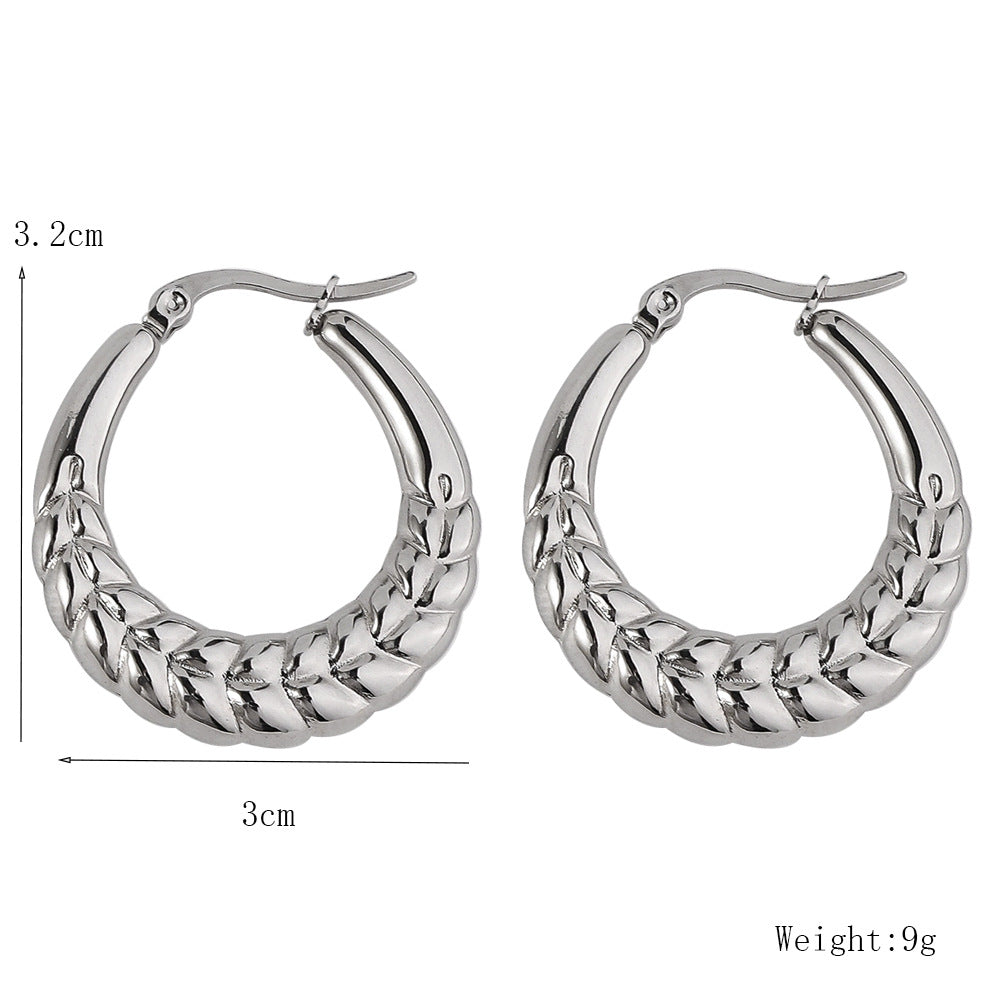 Wholesale Hollow Water Drop Fashion Versatile High End Non Fading Stainless Steel Earrings