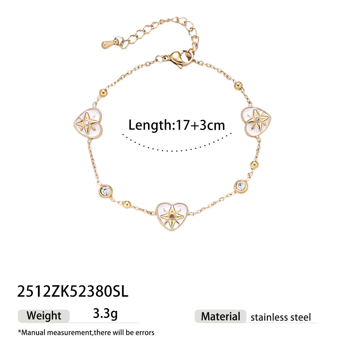 Wholesale Bracelet Light Luxury Niche Flower Four-Leaf Clover Heart Titanium Steel Bracelet Women' s