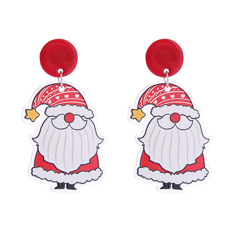 Wholesale Christmas Double-sided Glitter Acrylic Earrings