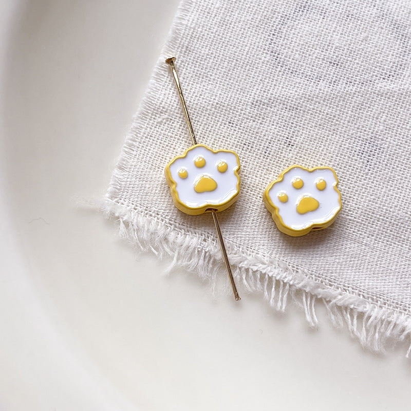 Wholesale 10pcs Cartoon Cute Dog Cute cartoon dog paw print Beads