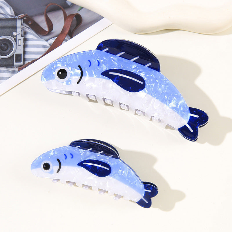 Wholesale Trendy Sardine Hair Claw Clip For Women PVC Painted Back Of Head Hair Accessory Boutique Resale Gift